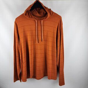 Alaskan Hardgear Hoodie Mens 2XL Rust Stripe Renew Bamboo Hoodie